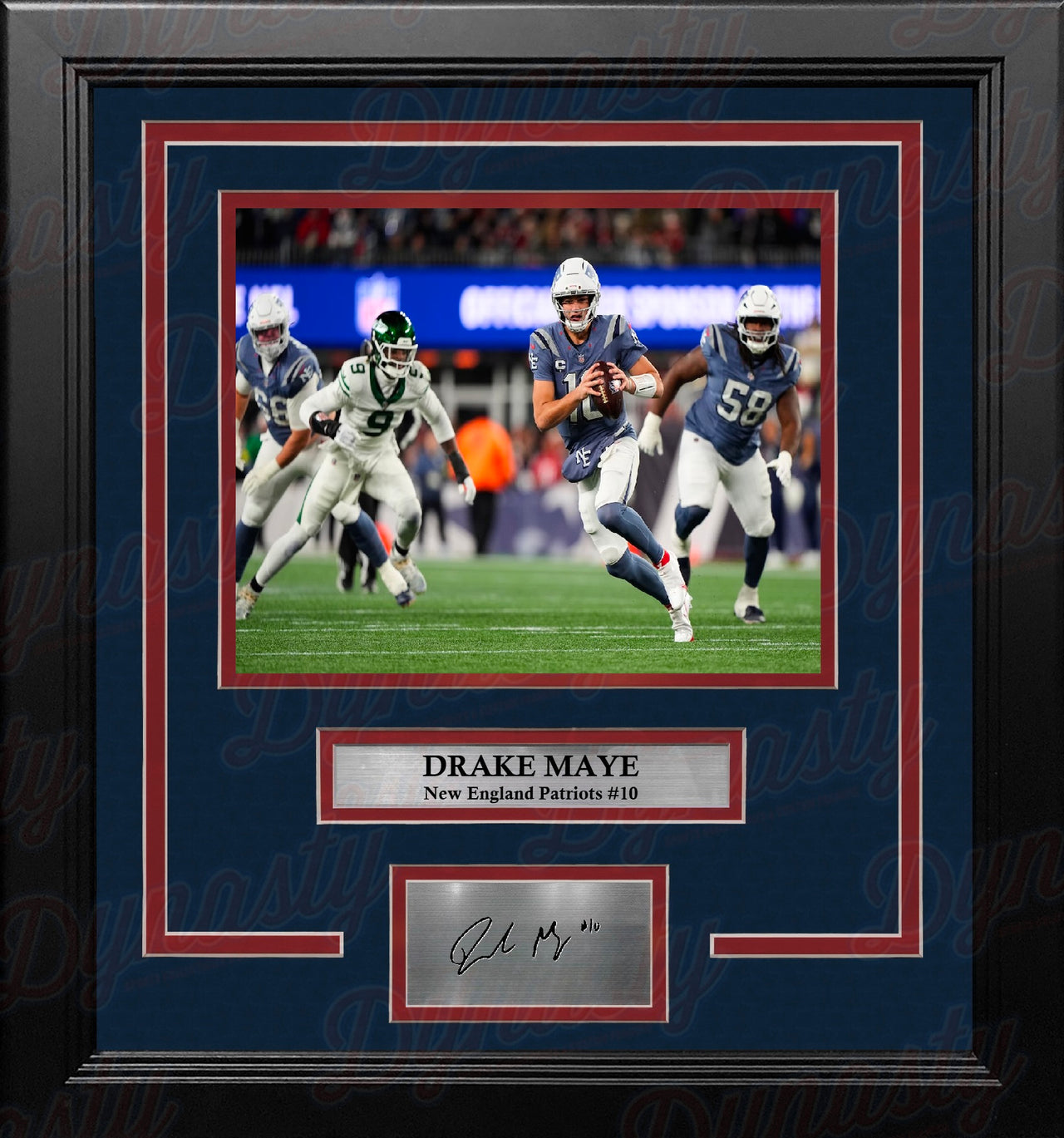 Drake Maye New England Patriots 16" x 20" Framed Rivalries Photo with Engraved Signature