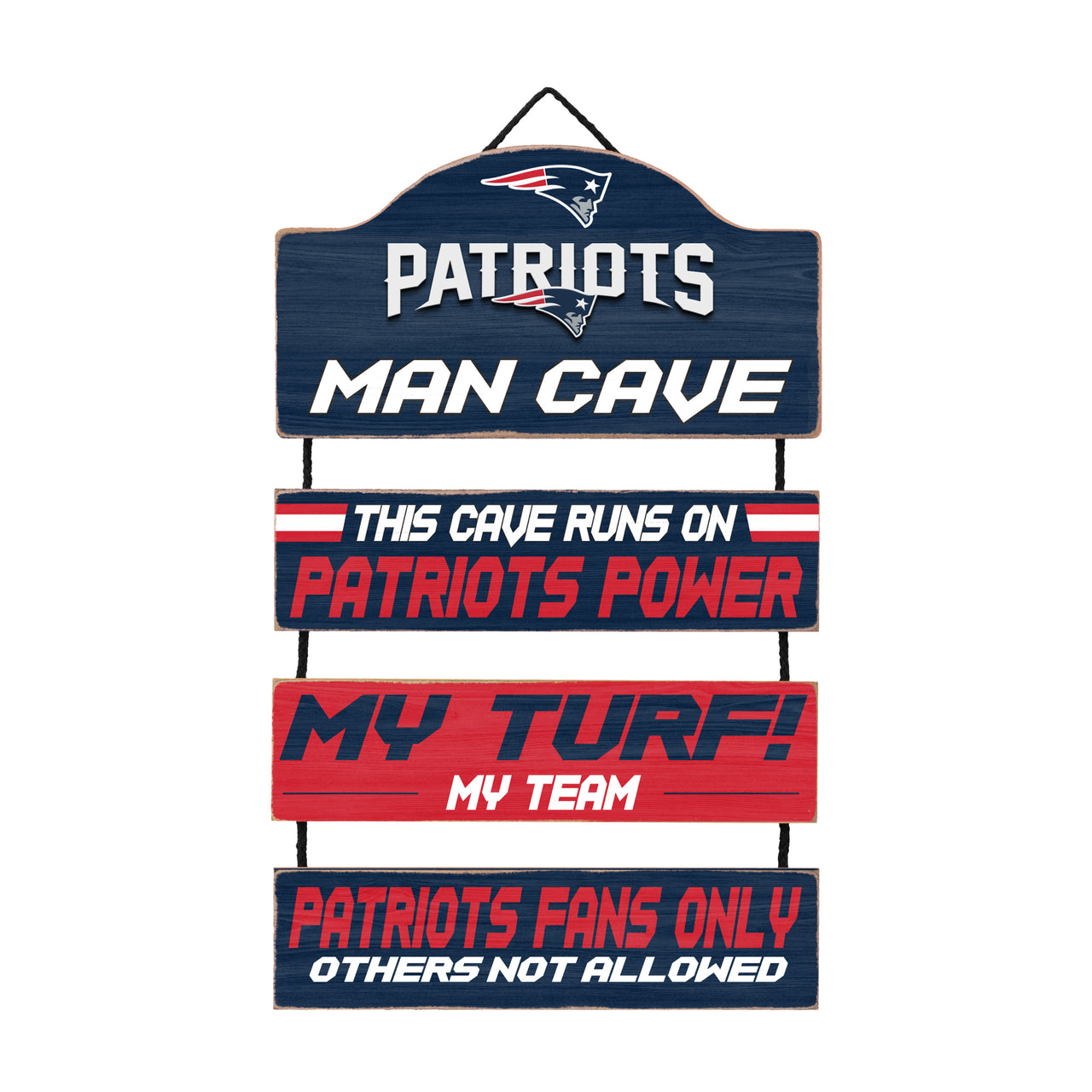 New England Patriots Wooden Man Cave Sign