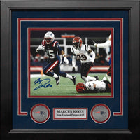 Marcus Jones New England Patriots Signed 8" x 10" Action Framed Photo - Dynasty Sports & Framing 