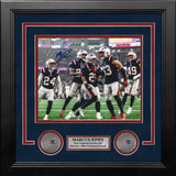 Marcus Jones New England Patriots Signed Pick Six Celebration 8" x 10" Framed Photo - Dynasty Sports & Framing 