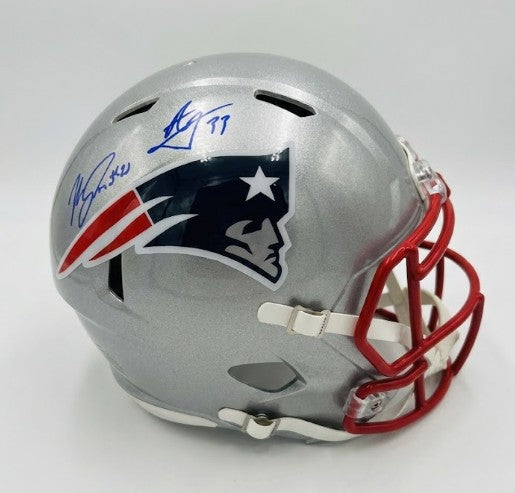 Marcus Jones & Anfernee Jennings New England Patriots Autographed Speed Replica Helmet