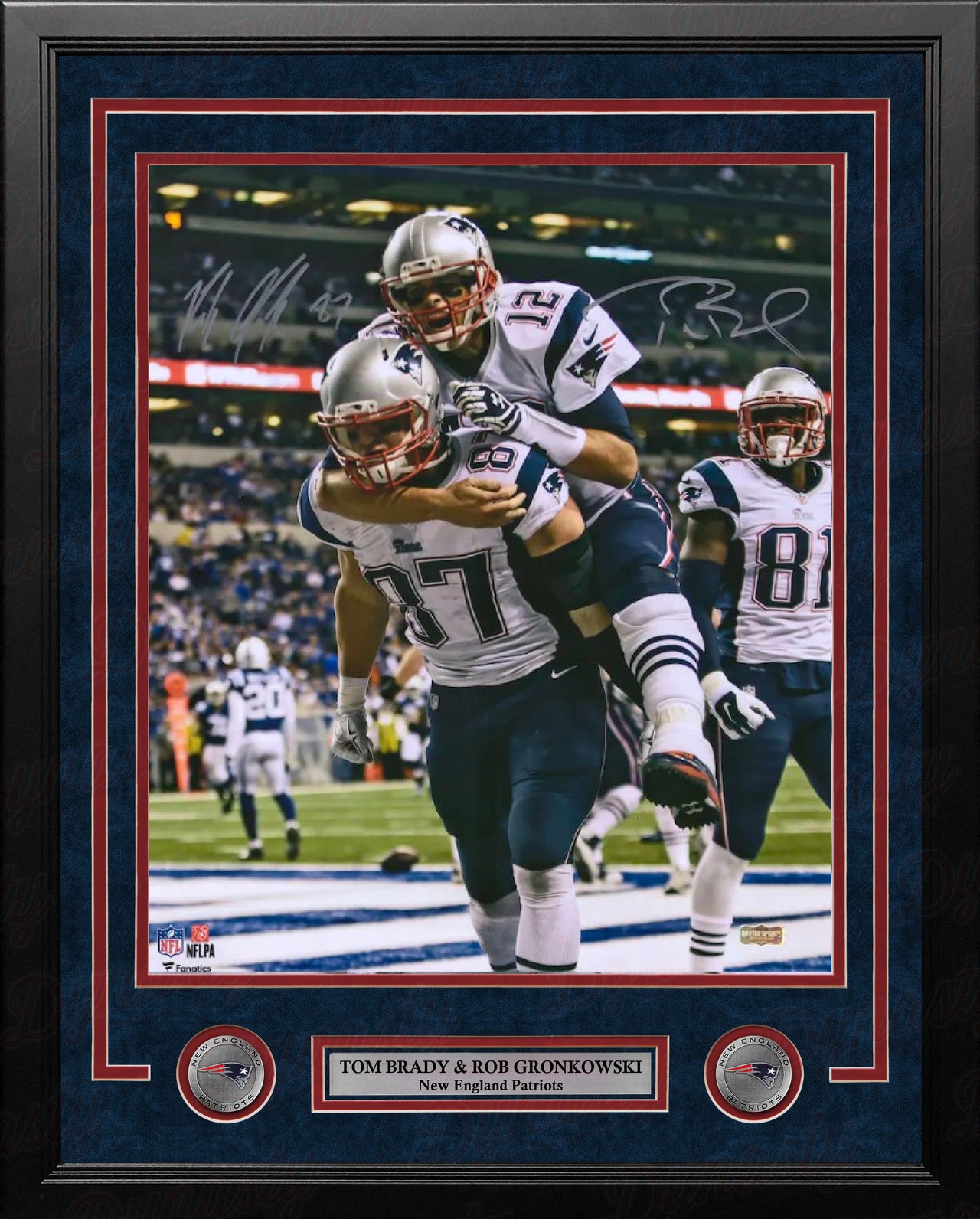 Tom Brady & Rob Gronkowski New England Patriots Autographed 16" x 20" Framed Football Photo
