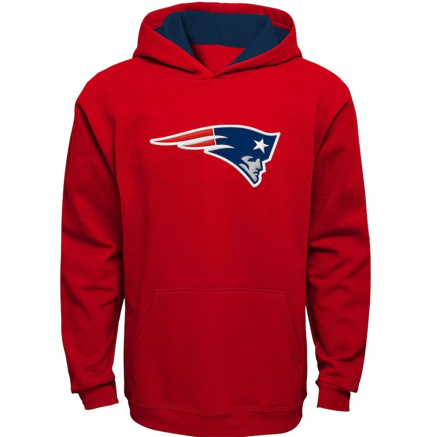 New England Patriots Youth Fan Gear Prime Pullover Hoodie - Red
