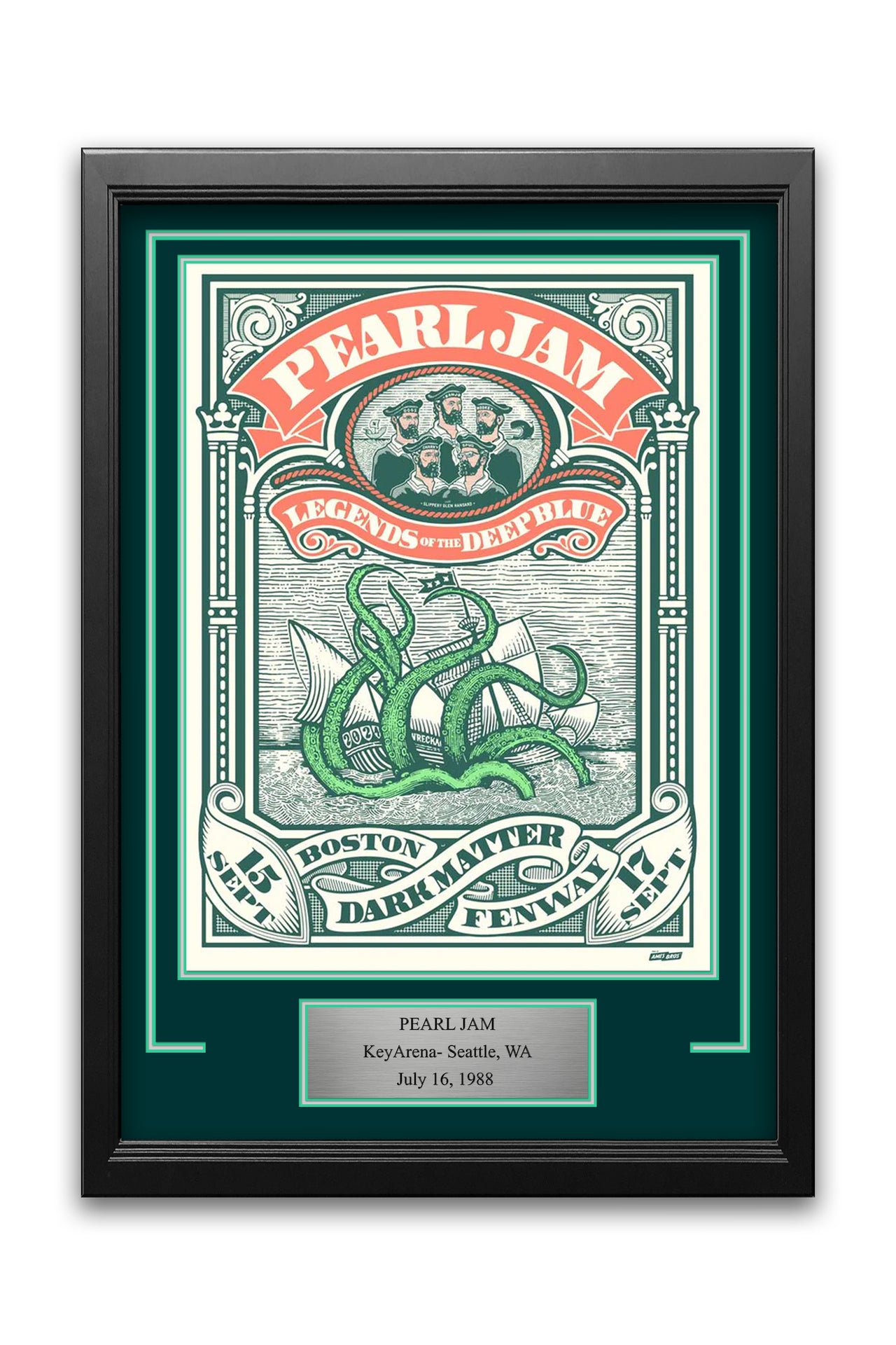 Pearl Jam KeyArena Seattle 1998 Concert Poster Frame Kit