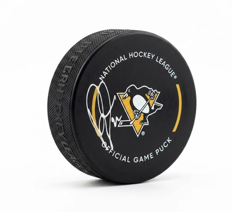 Rick Tocchet Autographed Pittsburgh Penguins Hockey Game Model Puck