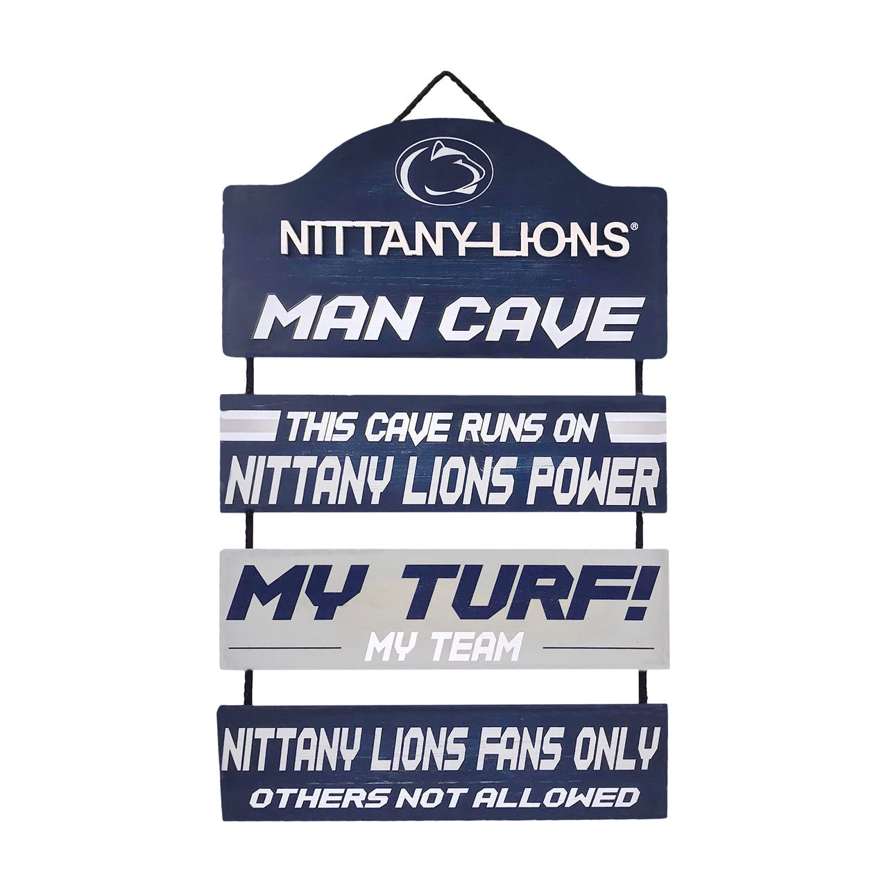 Penn State Nittany Lions Wooden Man Cave Dangle Sign