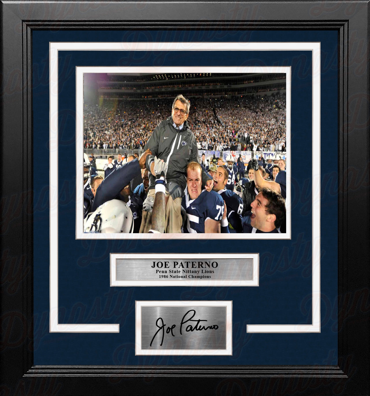 Joe Paterno Penn State Nittany Lions 1986 Championship Framed 8x10 Photo with Engraved Autograph