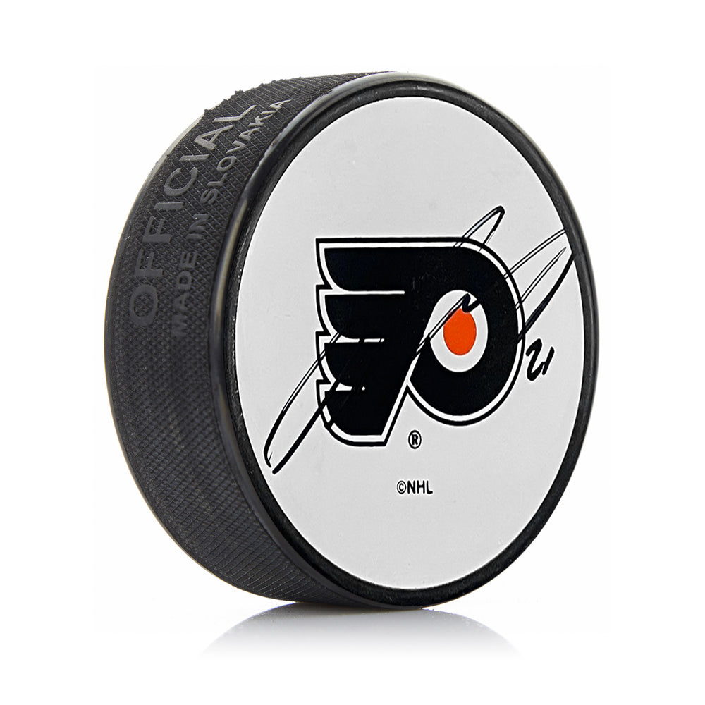 Peter Forsberg Philadelphia Flyers Autographed White Hockey Logo Puck