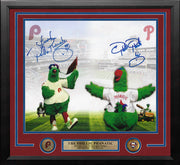 Phillie Phanatic Dave Raymond & Tom Burgoyne 16" x 20" Framed Baseball Collage Photo - Dynasty Sports & Framing 