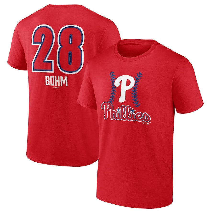 Alec Bohm Philadelphia Phillies Fastball Player Name & Number T-Shirt - Red