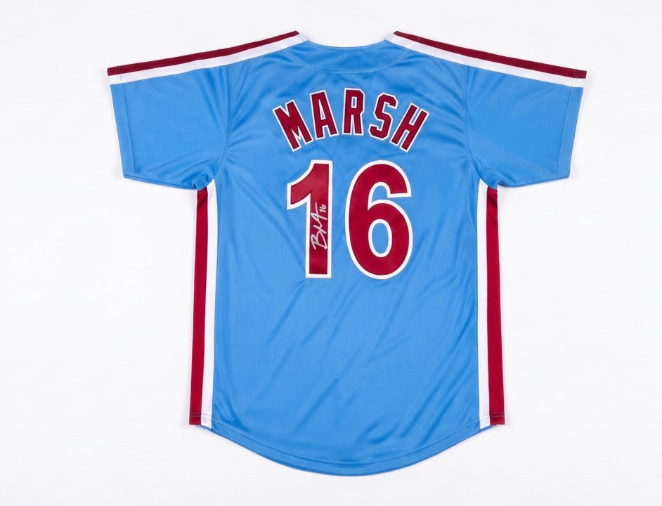 Brandon Marsh Philadelphia Baseball Pro-Style Signed Throwback Jersey