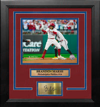 Brandon Marsh Celebration Philadelphia Phillies 8x10 Framed Baseball Photo with Engraved Autograph - Dynasty Sports & Framing 