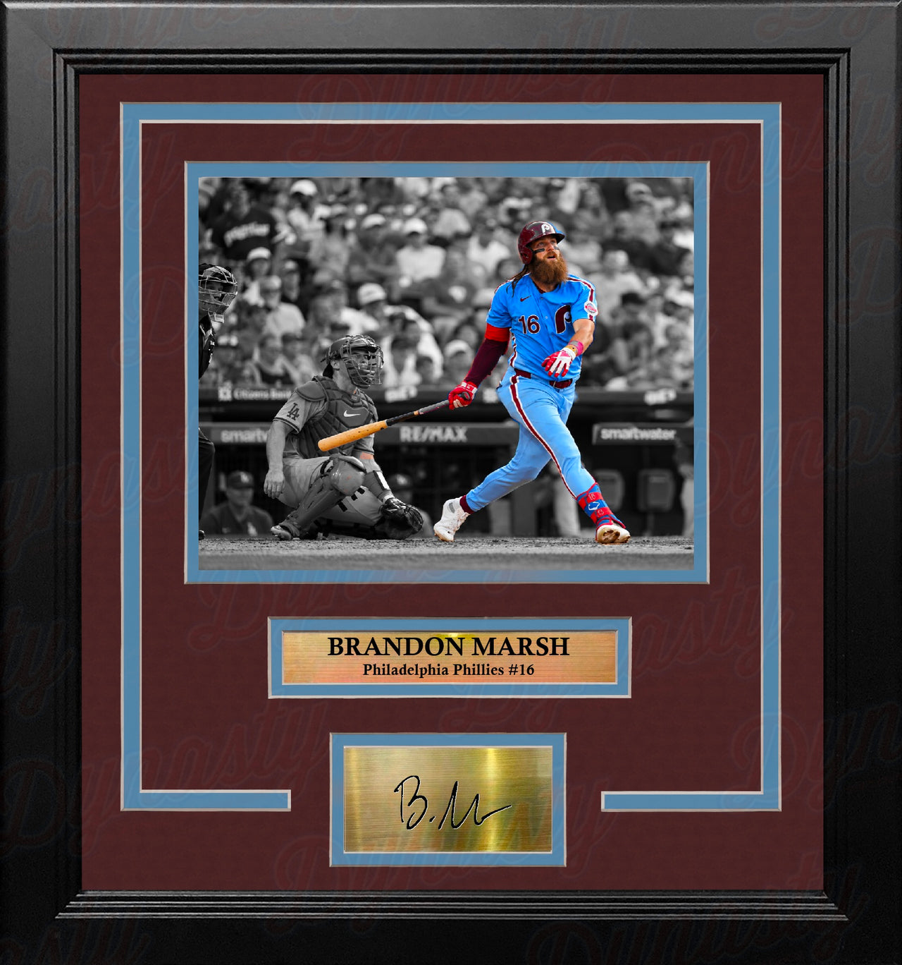 Brandon Marsh Philadelphia Phillies 8x10 Framed Throwback Spotlight Photo with Engraved Autograph - Dynasty Sports & Framing 