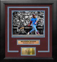 Brandon Marsh Philadelphia Phillies 8x10 Framed Throwback Spotlight Photo with Engraved Autograph - Dynasty Sports & Framing 