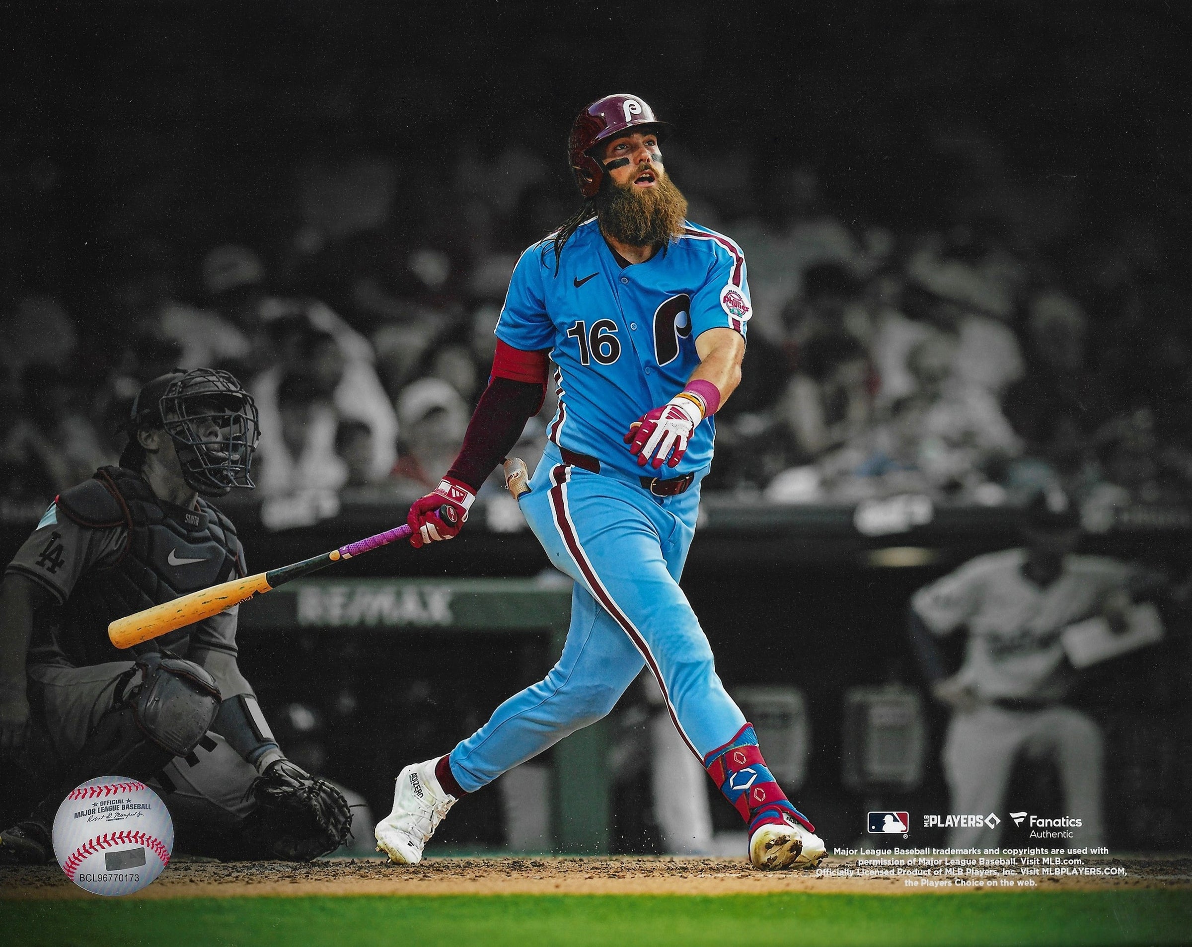 Brandon Marsh Home Run Philadelphia Phillies 11" x 14" Throwback Blackout Photo