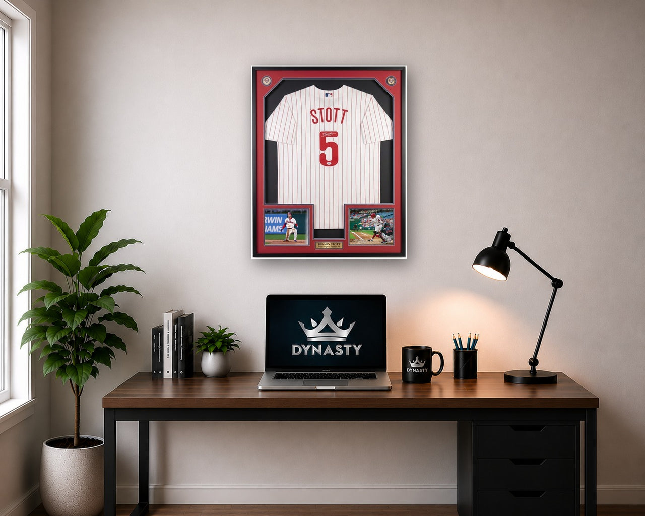 Bryson Stott Philadelphia Phillies Autographed Framed Home Baseball Jersey