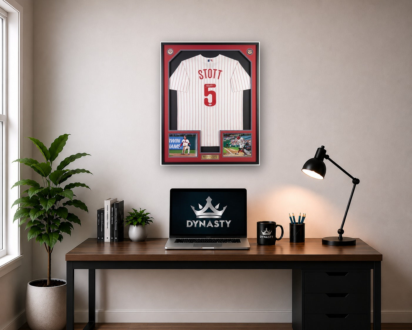 Bryson Stott Philadelphia Phillies Autographed Framed Home Baseball Jersey