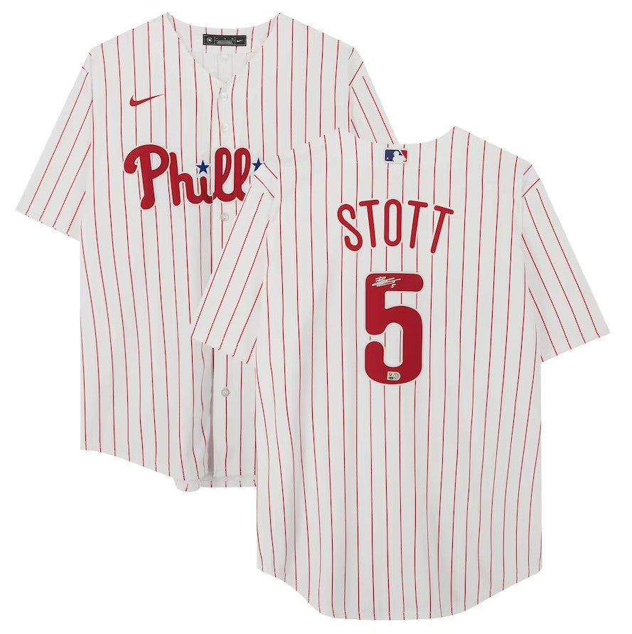 Bryson Stott Philadelphia Phillies Autographed White Replica Baseball Jersey
