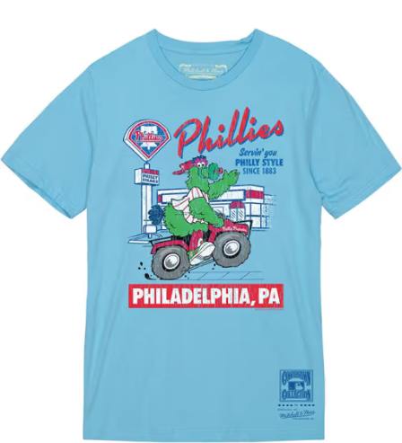 Phillie Phanatic Philadelphia Phillies Mitchell & Ness Powder Blue T-Shirt