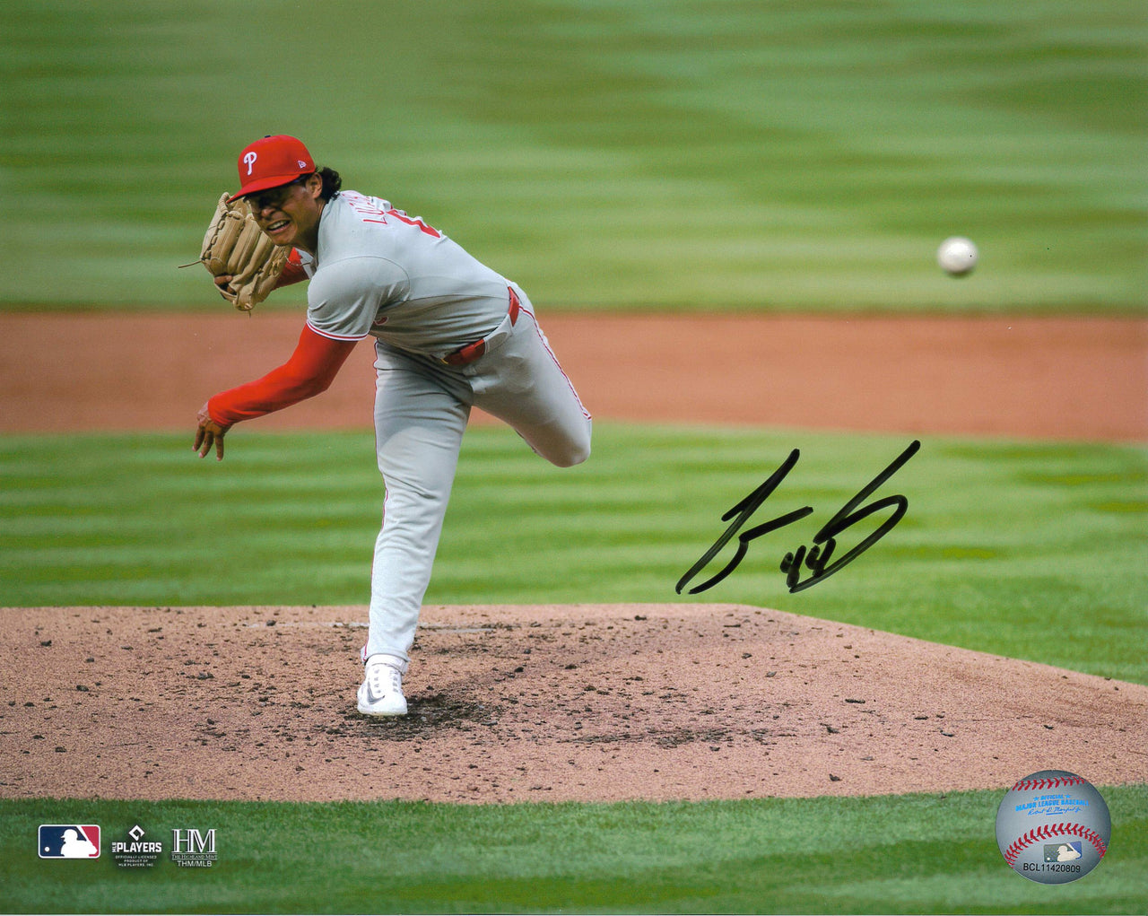 Jesus Luzardo Pitching Action Philadelphia Phillies Autographed 11" x 14" Baseball Photo