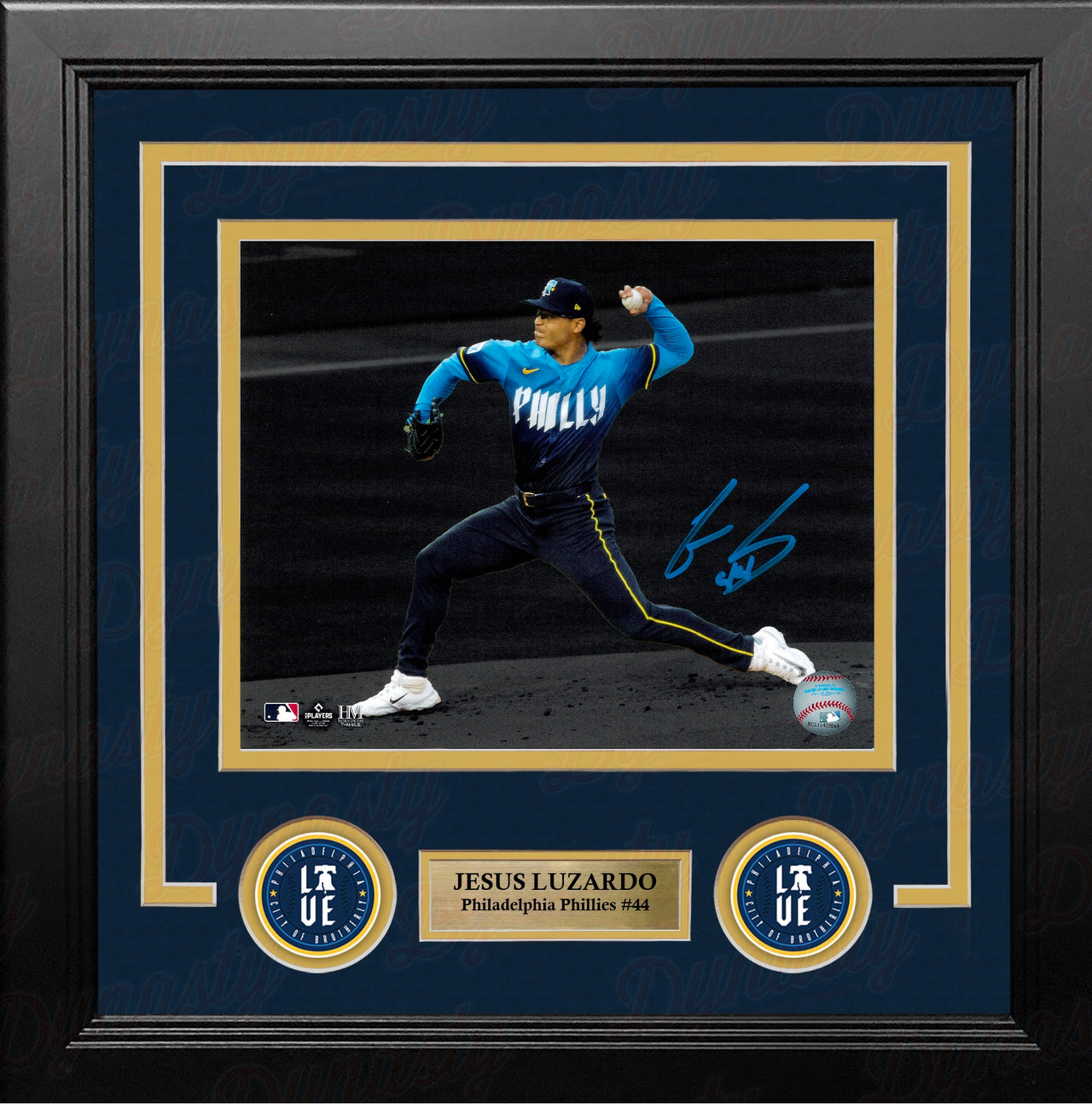 Jesus Luzardo City Connect Blackout Philadelphia Phillies Autographed 8" x 10" Framed Baseball Photo