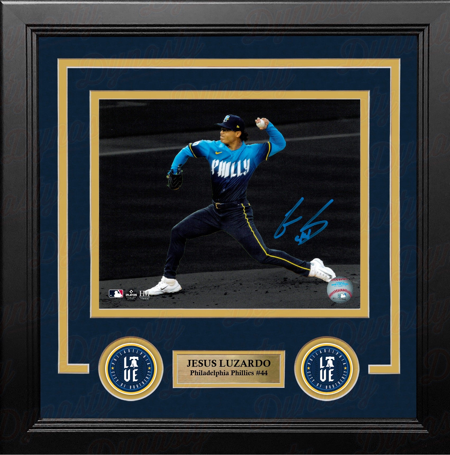 Jesus Luzardo City Connect Blackout Philadelphia Phillies Autographed 8" x 10" Framed Baseball Photo