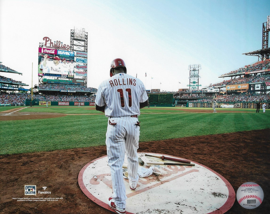 Jimmy Rollins Waits On Deck Philadelphia Phillies Baseball Photo