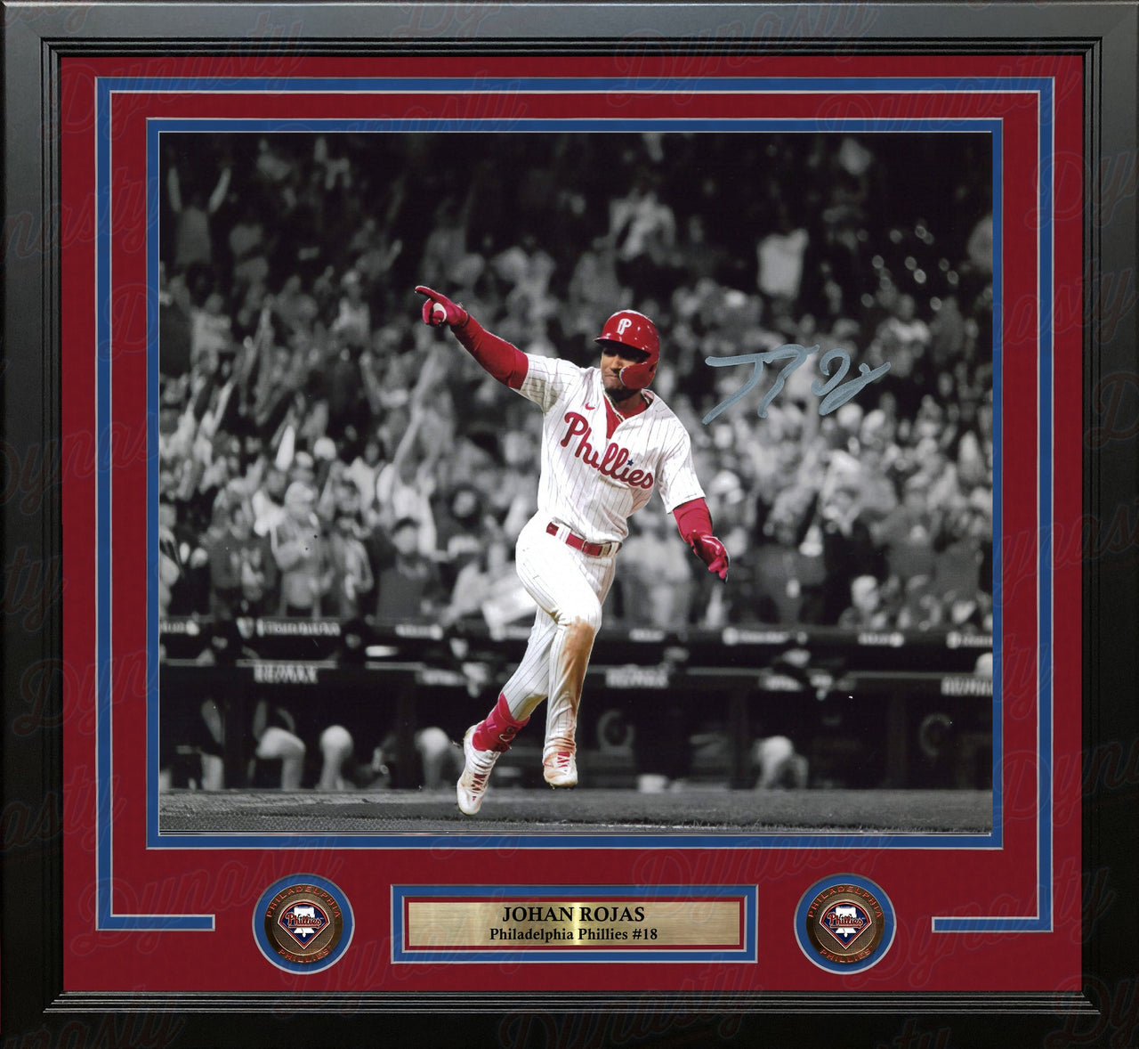 Johan Rojas Philadelphia Phillies Autographed 11" x 14" Framed Spotlight Baseball Photo (Silver)