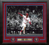 Johan Rojas Philadelphia Phillies Autographed 11" x 14" Framed Spotlight Baseball Photo (Silver) - Dynasty Sports & Framing 