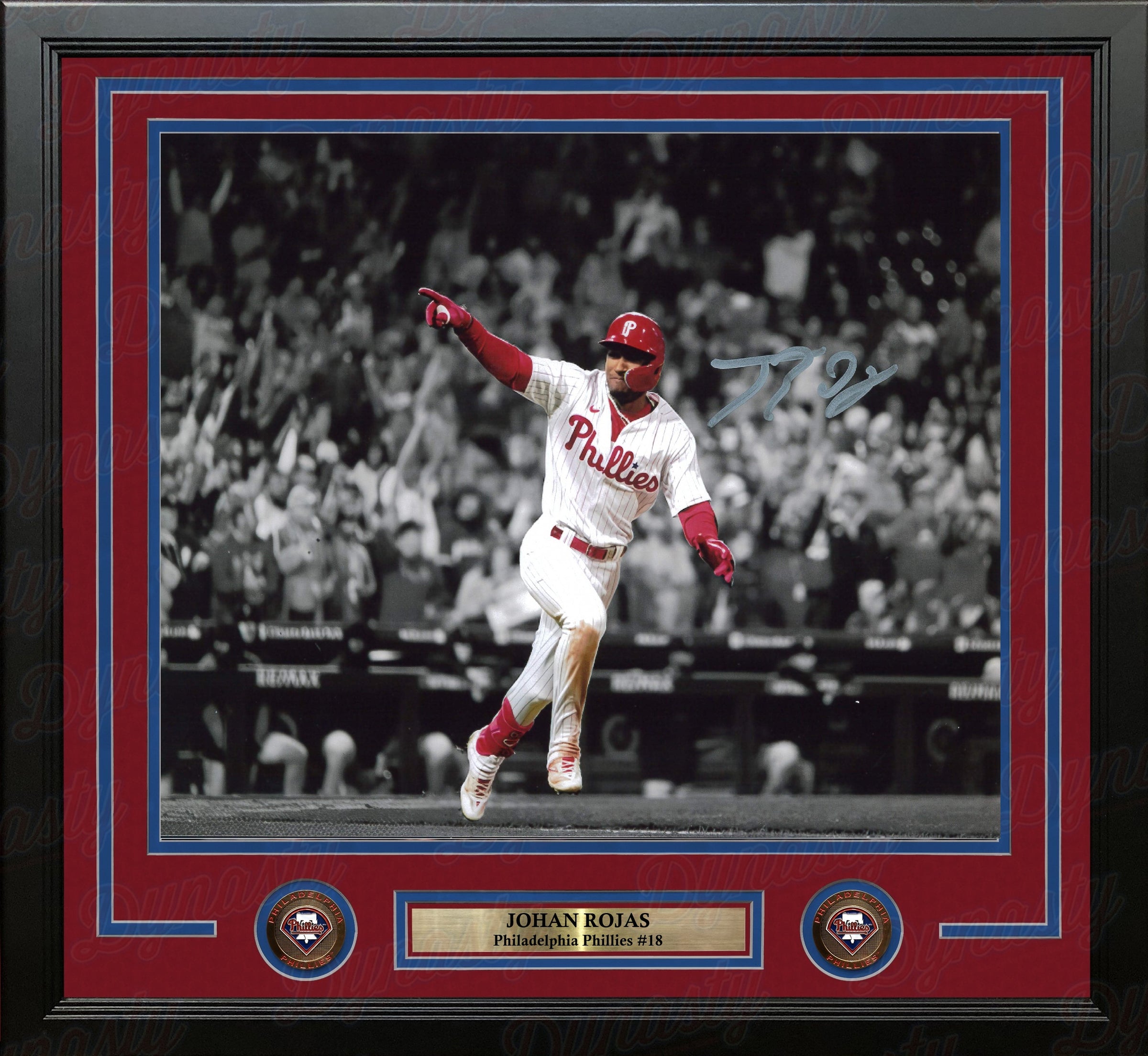 Johan Rojas Philadelphia Phillies Autographed 11" x 14" Framed Spotlight Baseball Photo (Silver)