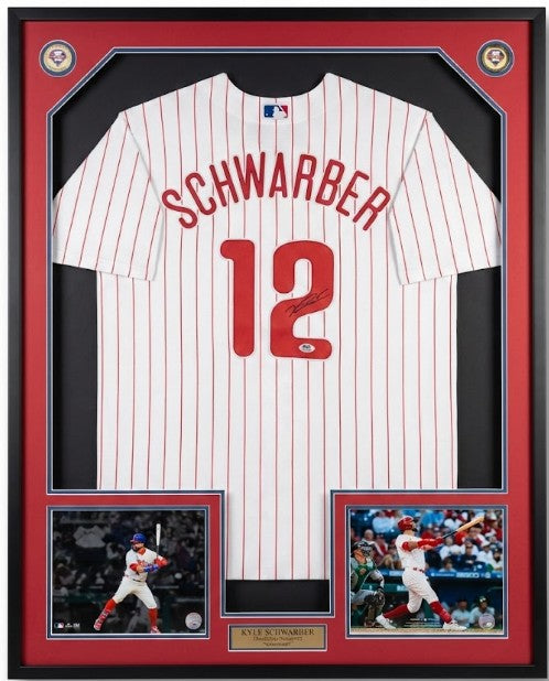 Kyle Schwarber Philadelphia Phillies Autographed Framed Home Baseball Jersey