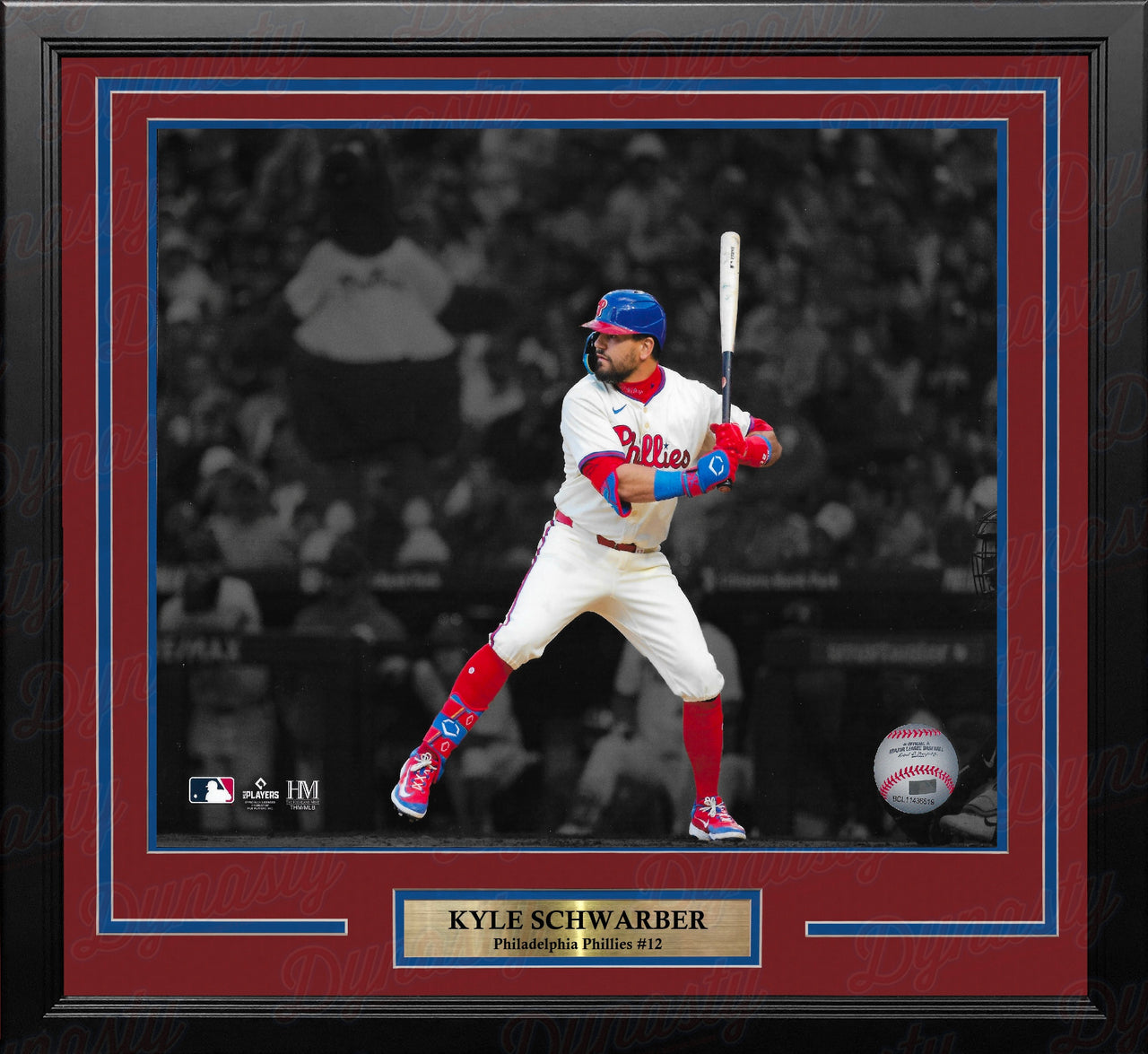 Kyle Schwarber Blackout Swing Philadelphia Phillies 16" x 20" Framed Baseball Photo