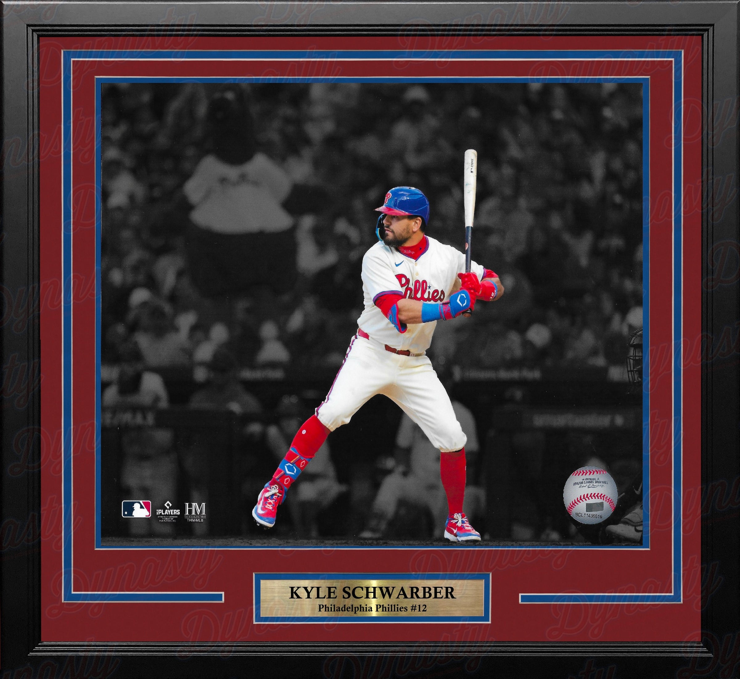 Kyle Schwarber Blackout Swing Philadelphia Phillies 16" x 20" Framed Baseball Photo