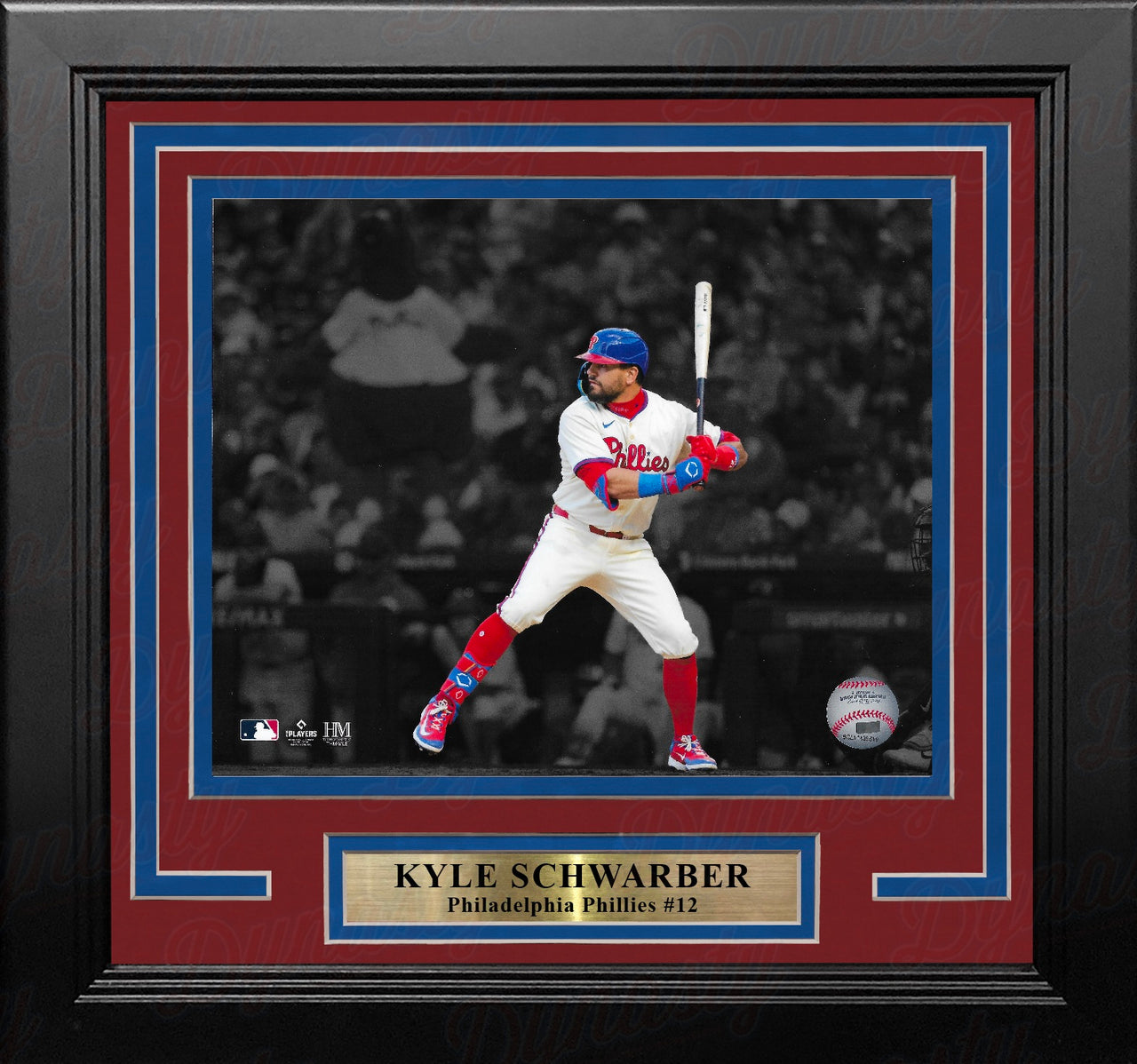 Kyle Schwarber Blackout Swing Philadelphia Phillies 8" x 10" Framed Baseball Photo
