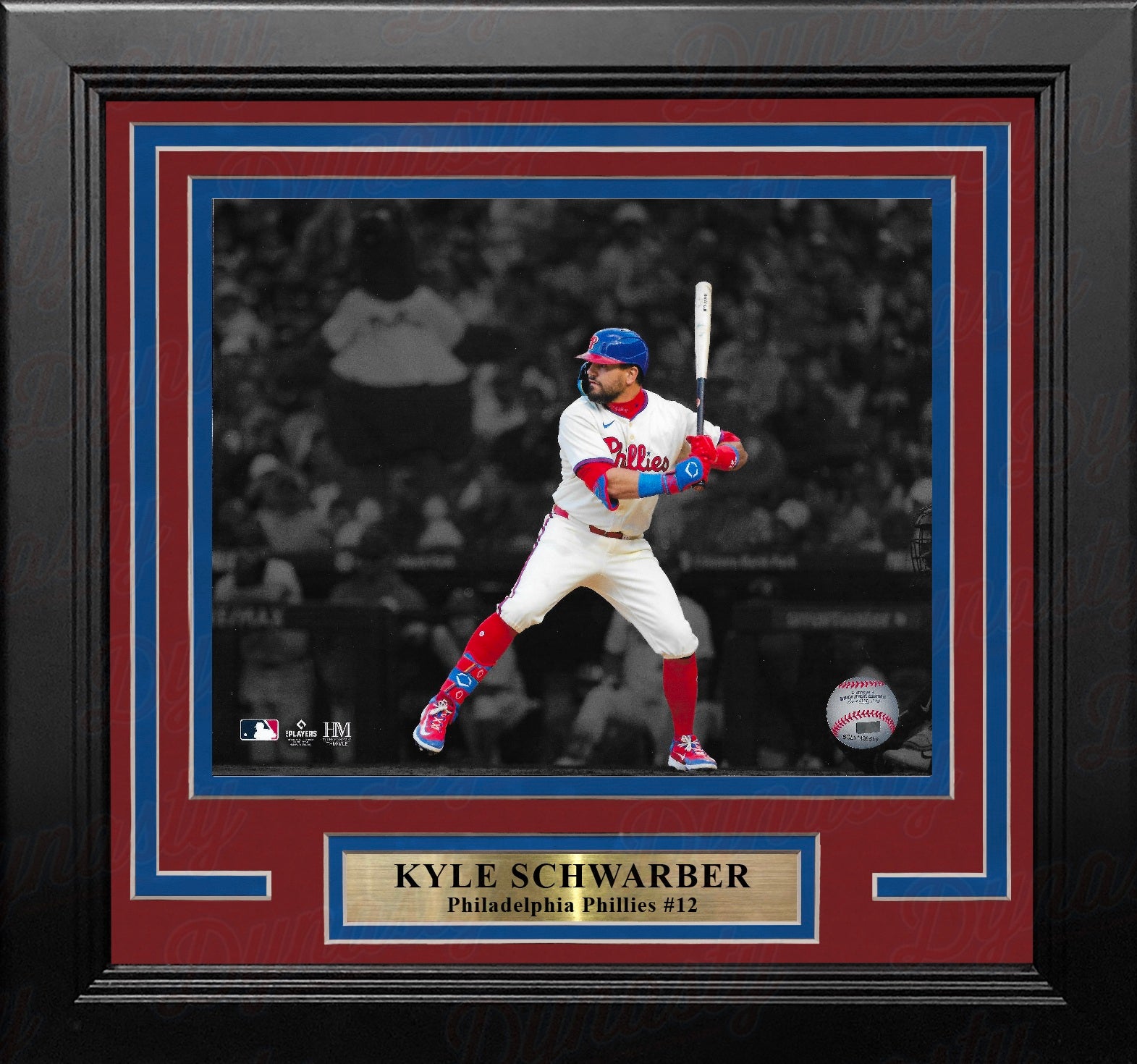 Kyle Schwarber Blackout Swing Philadelphia Phillies 8" x 10" Framed Baseball Photo