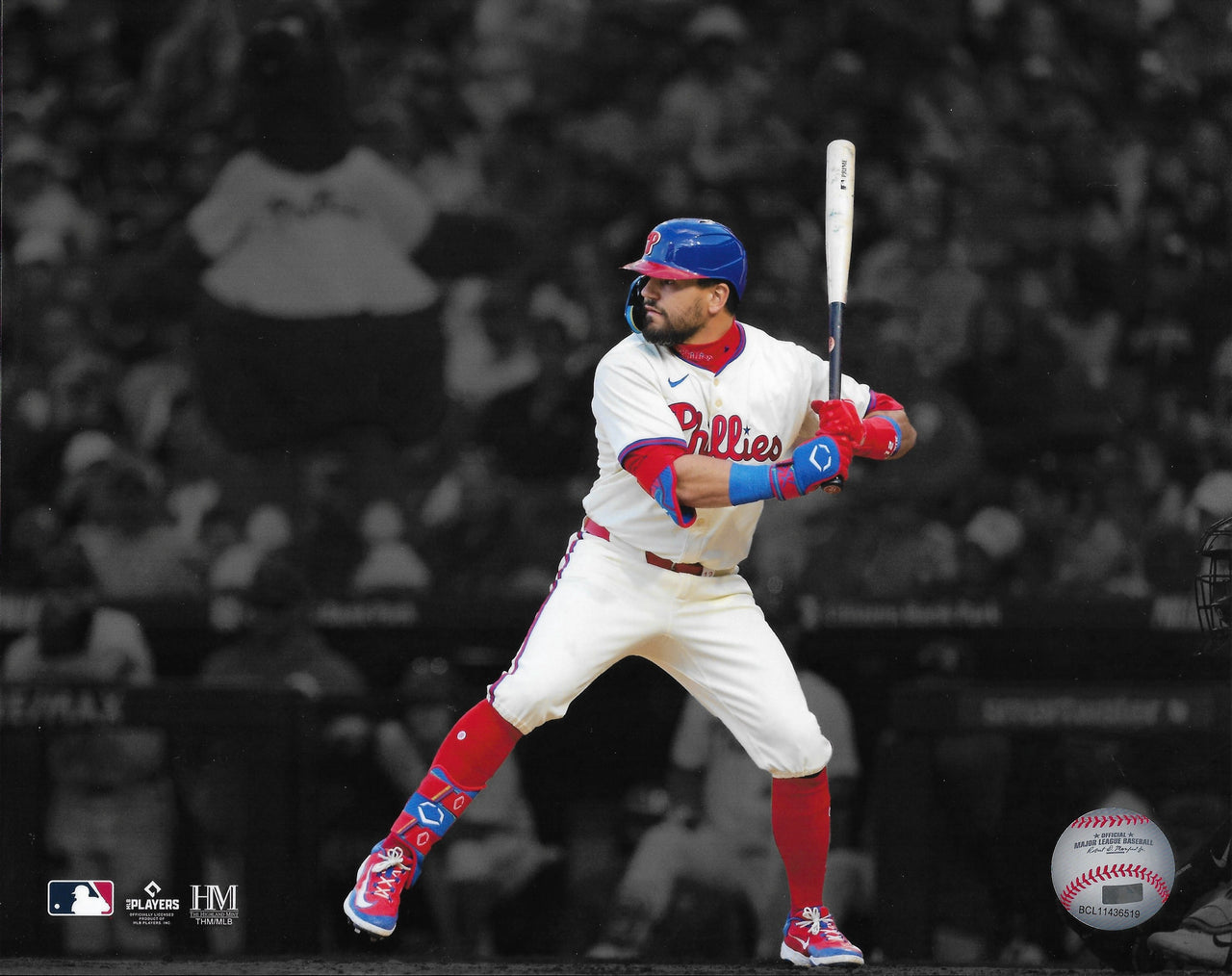 Kyle Schwarber Blackout Swing Philadelphia Phillies 16" x 20" Baseball Photo