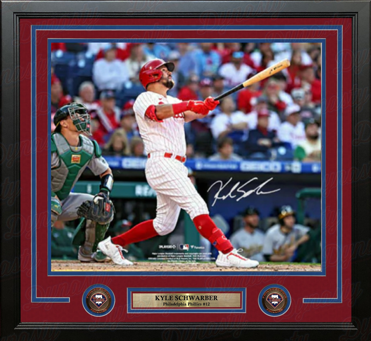 Kyle Schwarber Swing Philadelphia Phillies Autographed 16" x 20" Framed Baseball Photo