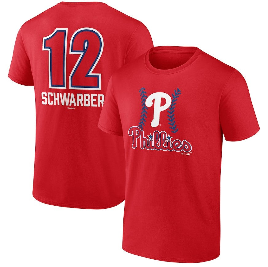 Kyle Schwarber Philadelphia Phillies Fastball Player Name & Number T-Shirt - Red