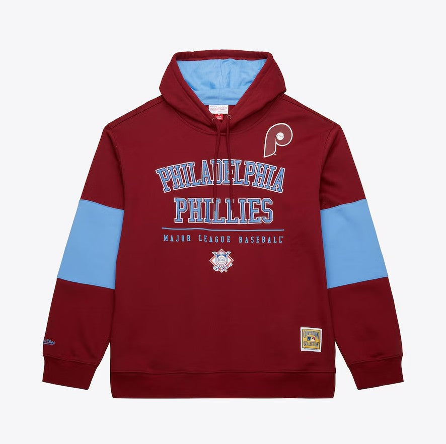 Philadelphia Phillies Mitchell & Ness Burgundy Cooperstown Collection Retro Fleece Pullover Hoodie