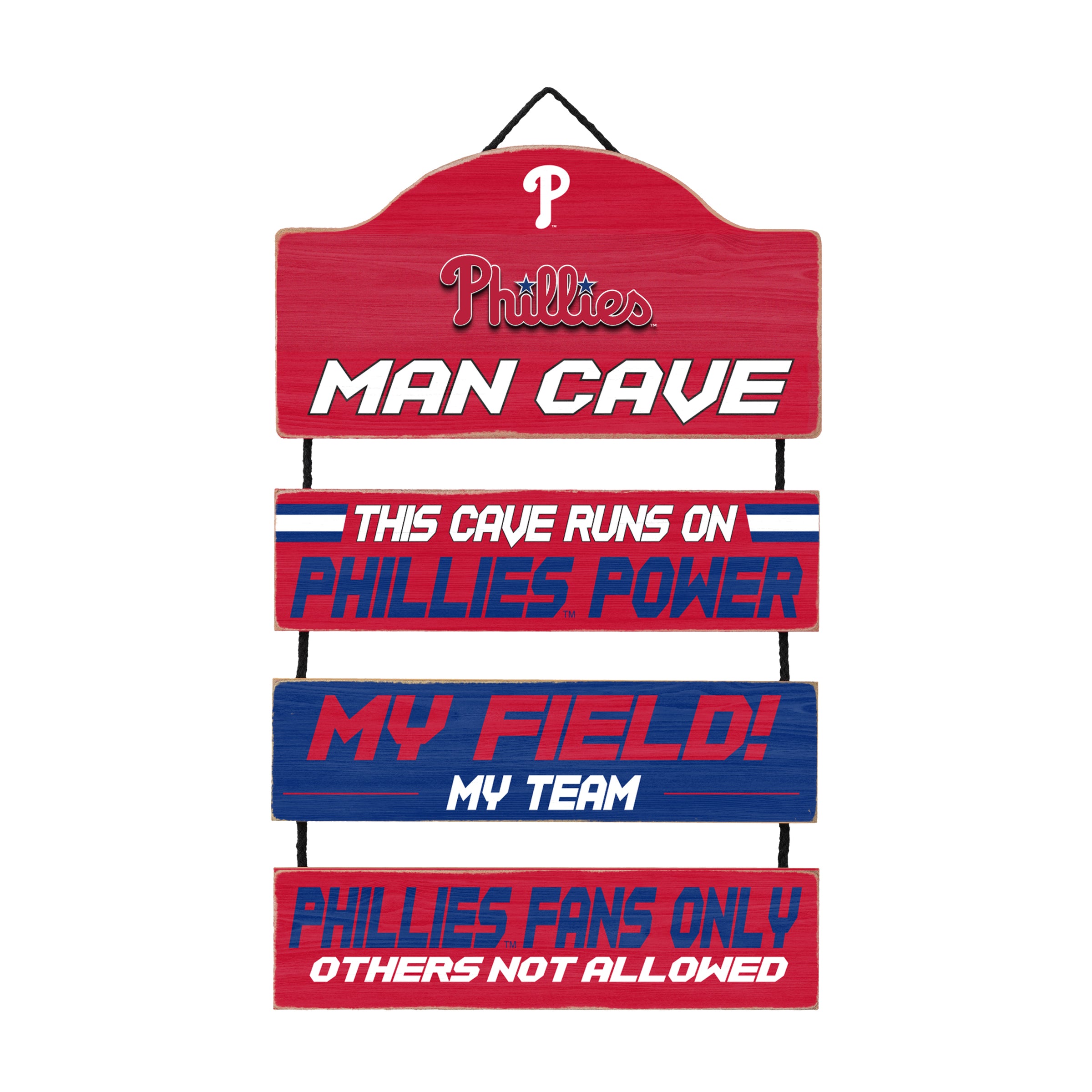 Philadelphia Phillies Wooden Man Cave Dangle Sign