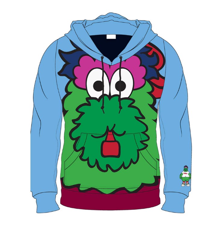 Philadelphia Phillies Throwback Phanatic Big Logo Cropped Mascot Hoodie