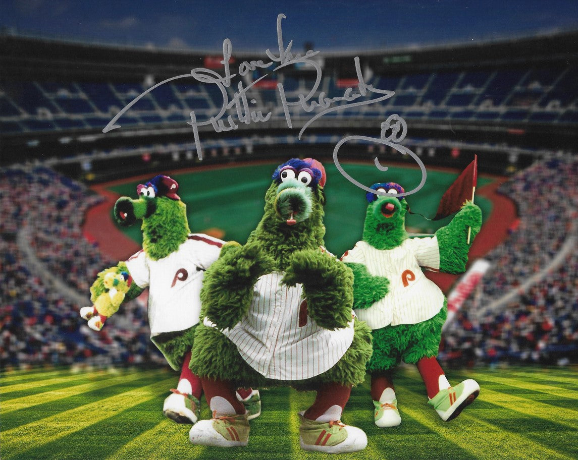 The Phillie Phanatic Dave Raymond Autographed 8" x 10" Collage Baseball Photo