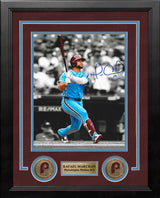 Rafael Marchan Throwback Swing Philadelphia Phillies Autographed 8" x 10" Framed Baseball Photo - Dynasty Sports & Framing 
