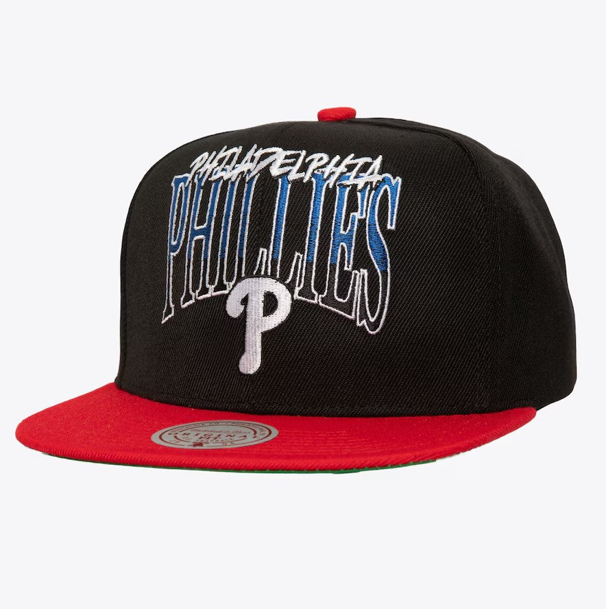 Philadelphia Phillies Mitchell & Ness Rise Up Snapback Hat - Black