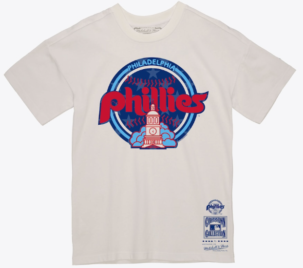 Philadelphia Phillies Freedom Mitchell & Ness Throwback T-Shirt- Cream