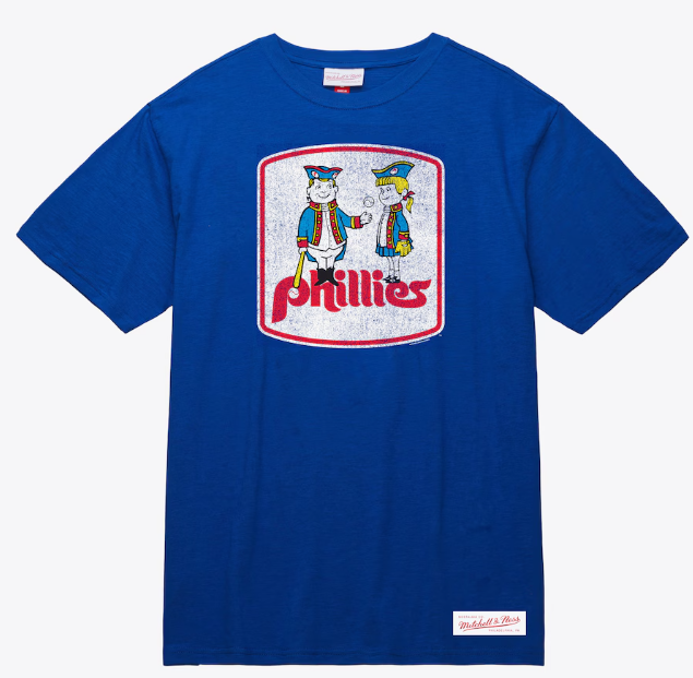 Philadelphia Phillies Phil & Phyllis Mascot Mitchell & Ness T-Shirt - Royal Blue