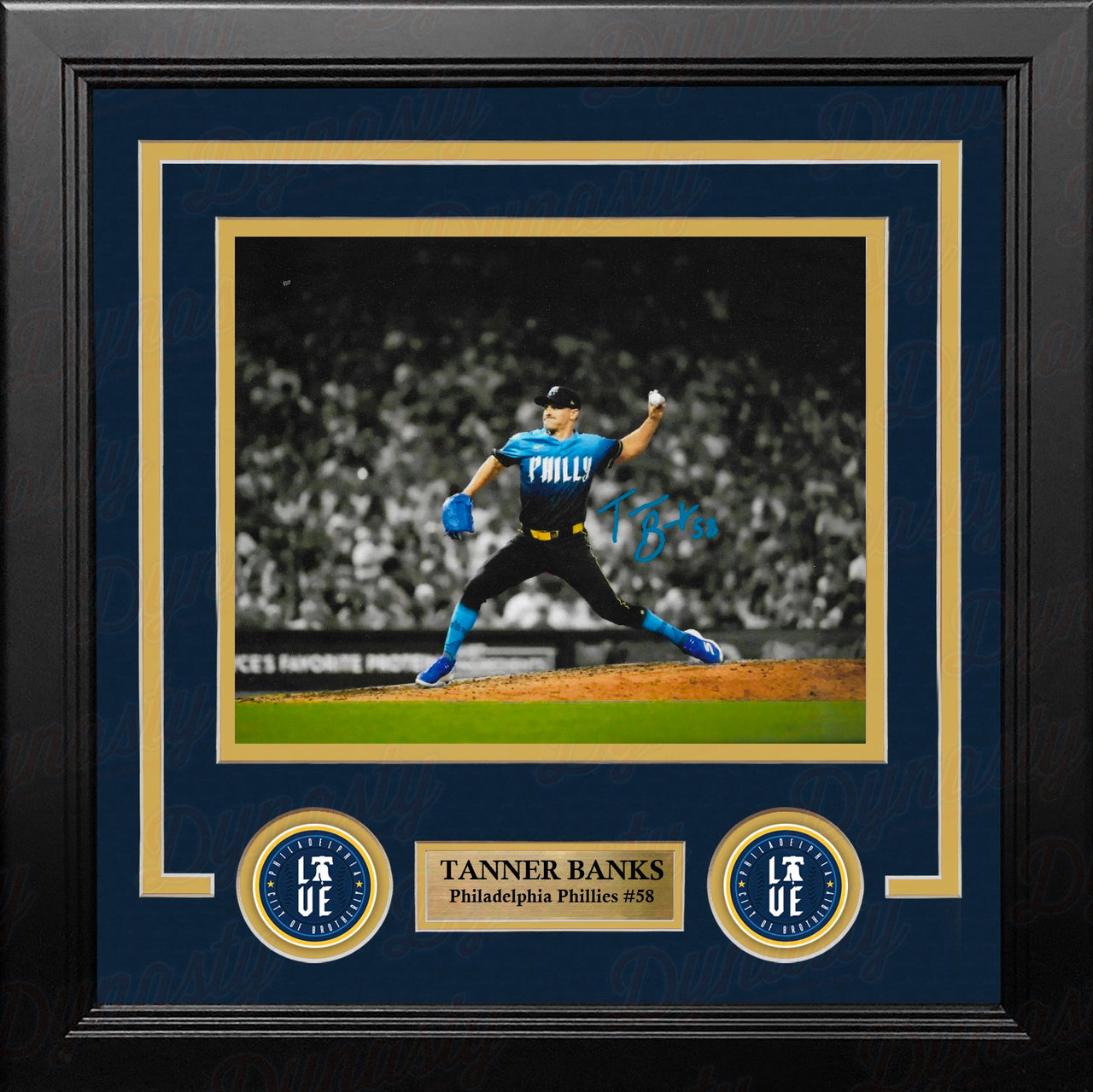 Tanner Banks City Connect Action Philadelphia Phillies Autographed 8" x 10" Framed Baseball Photo
