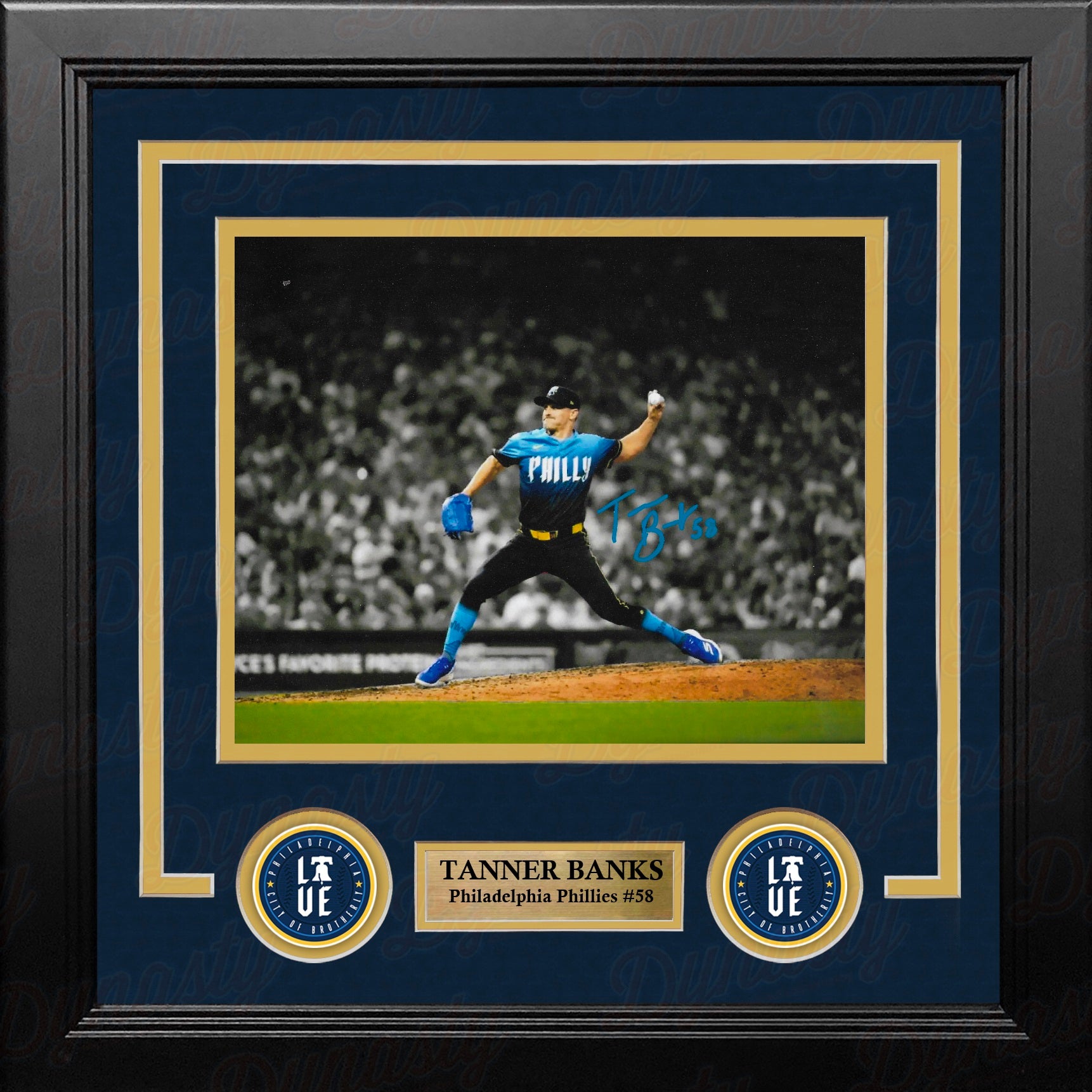Tanner Banks City Connect Action Philadelphia Phillies Autographed 8" x 10" Framed Baseball Photo
