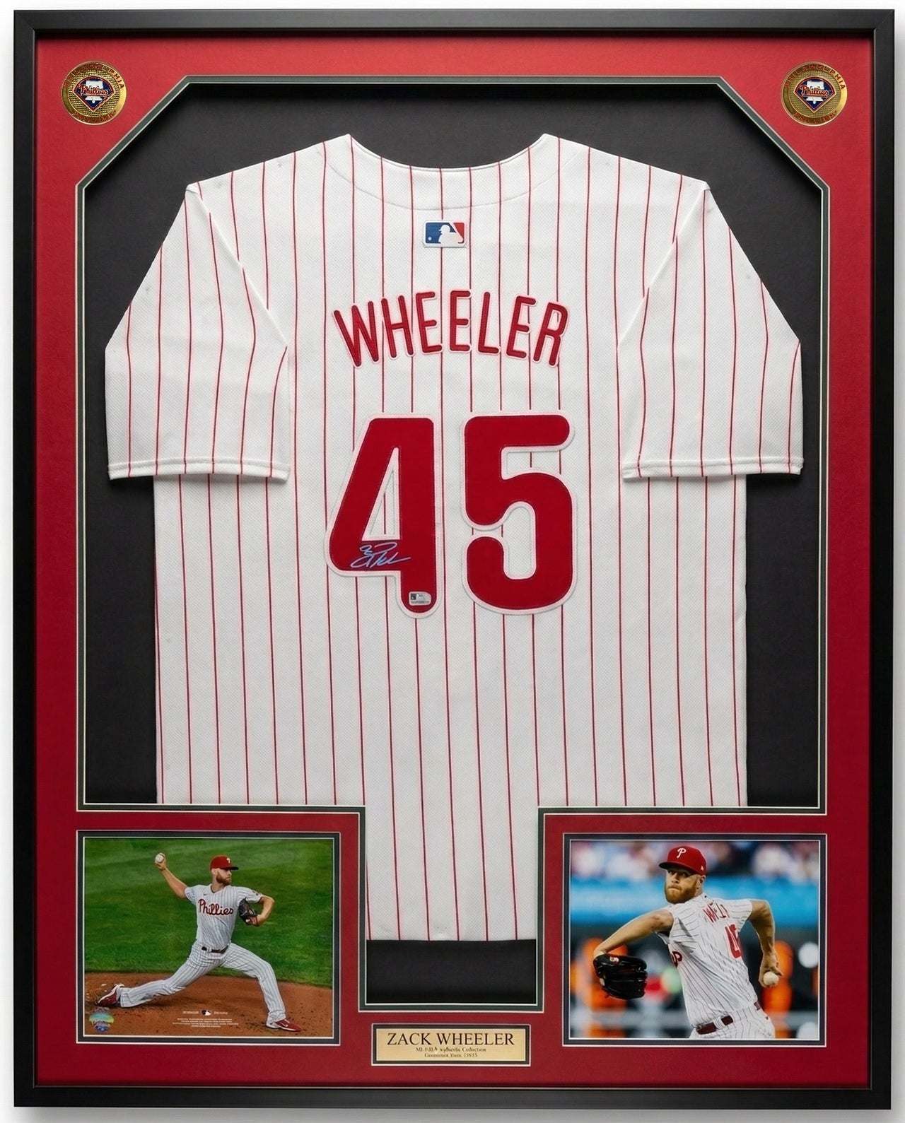 Zack Wheeler Philadelphia Phillies Autographed Framed Home Baseball Jersey