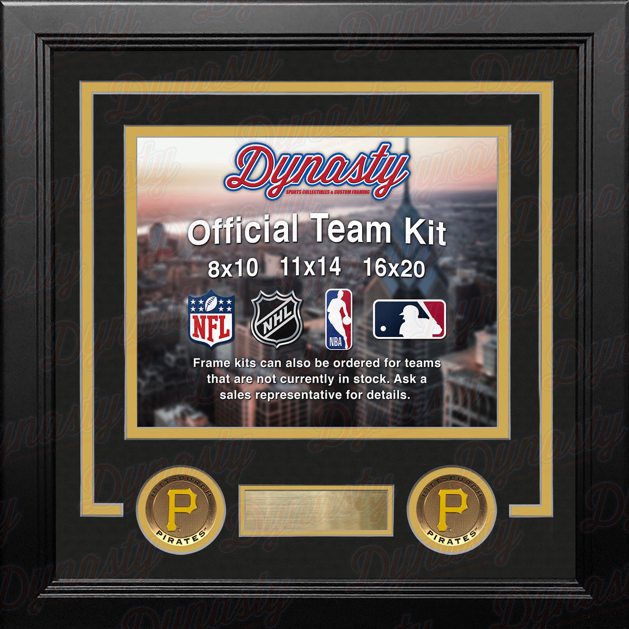 Pittsburgh Pirates Custom MLB Baseball 11x14 Picture Frame Kit (Multiple Colors) - Dynasty Sports & Framing 